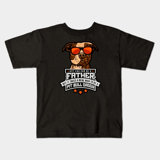 pit bull daddy Kids T-Shirt by karinaart